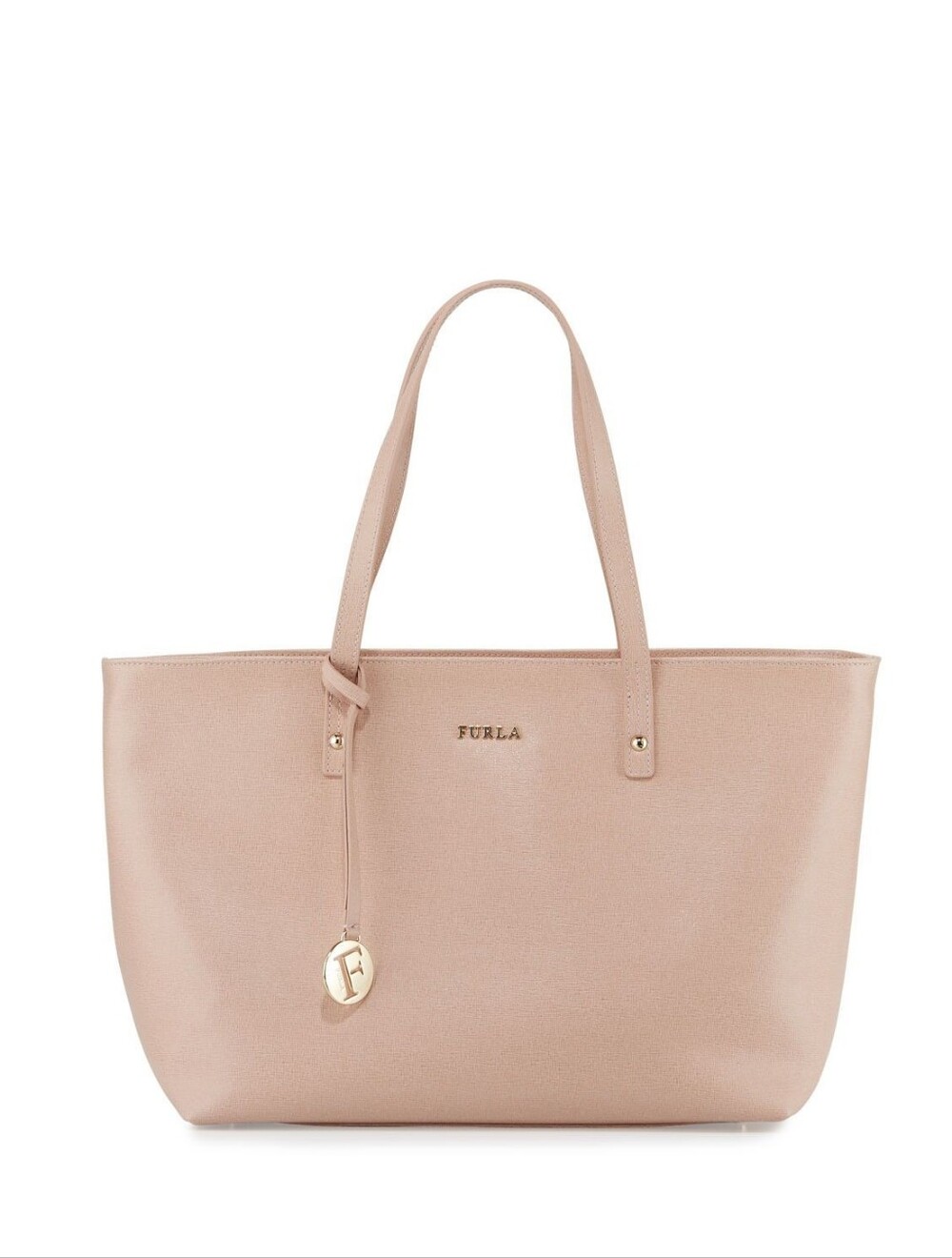 Furla Blush Pink Daisy Medium Tote with Gold Charm